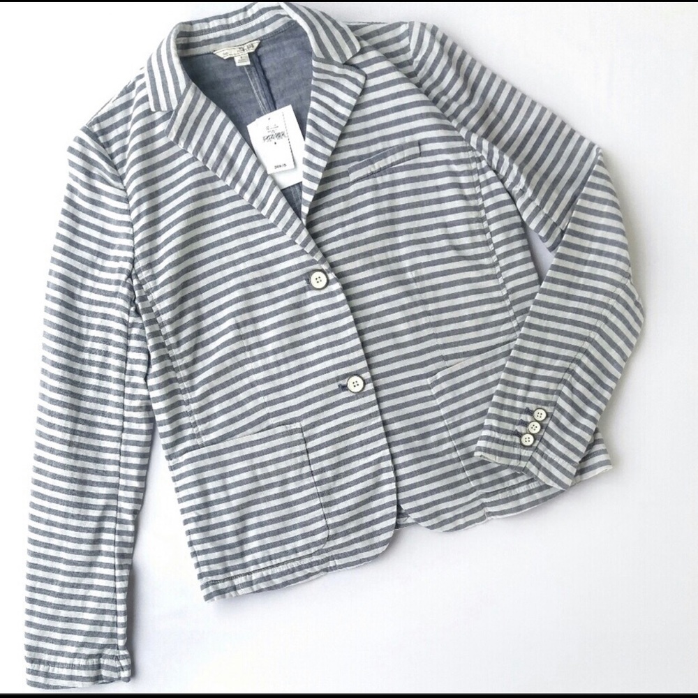 Blue and white striped Gap blazer
